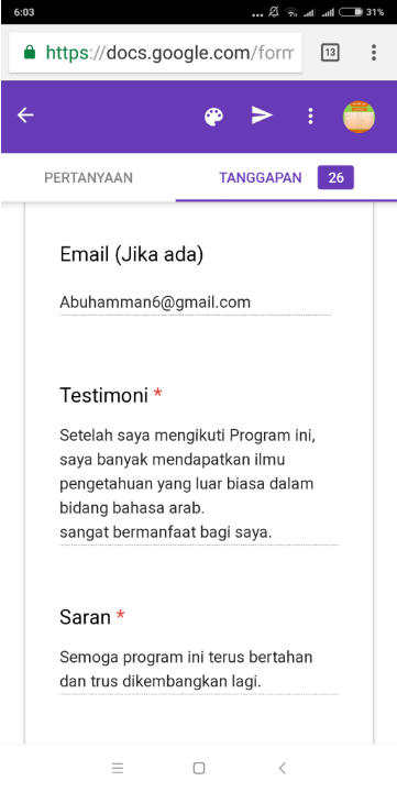 Testimoni peserta kursus bahasa Arab ABBA 6